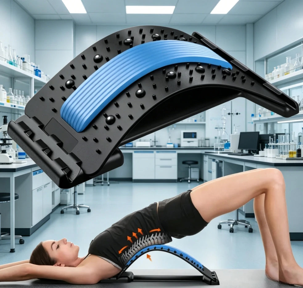 Back Muscle Relax Stretch Equipment, Spine Relaxing Massage Cushion, Lower Back Waist Support Stretcher, Lumbar Pain Relief
