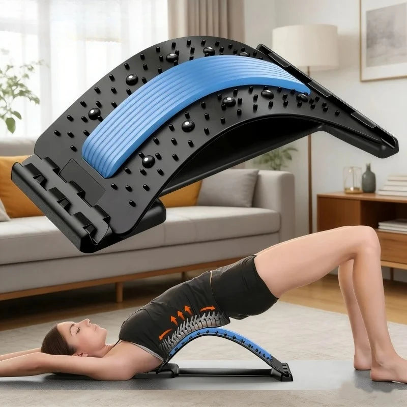 Back Muscle Relax Stretch Equipment, Spine Relaxing Massage Cushion, Lower Back Waist Support Stretcher, Lumbar Pain Relief
